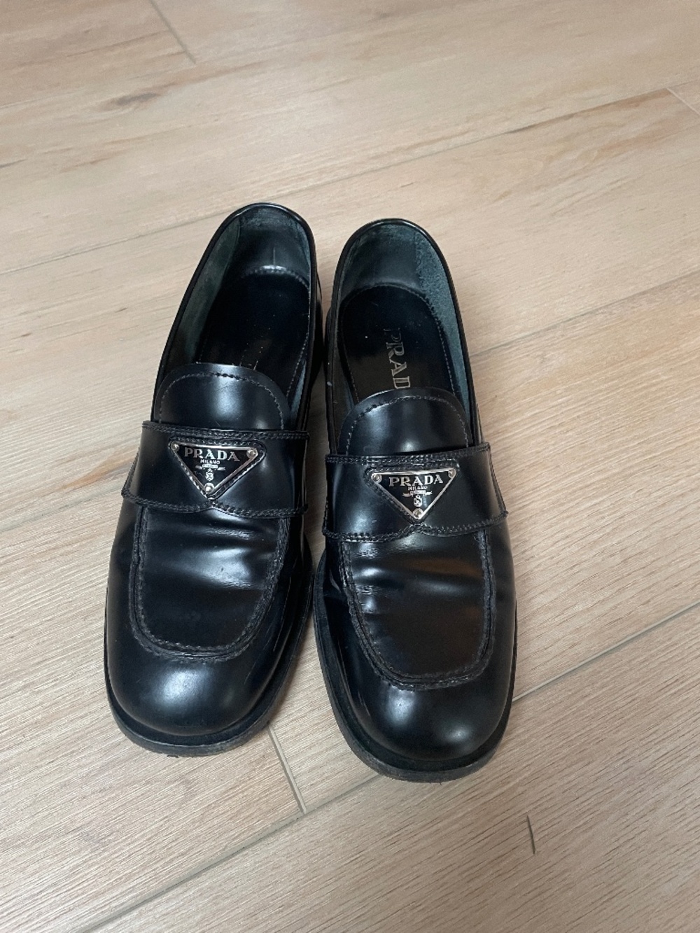 Prada Black Leather Loafers